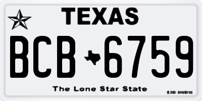 TX license plate BCB6759