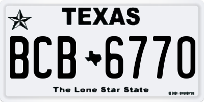 TX license plate BCB6770