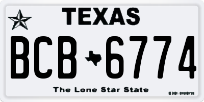 TX license plate BCB6774