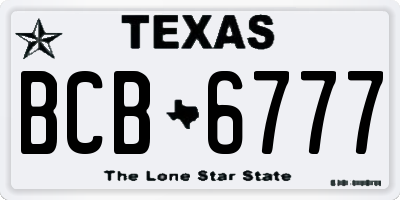 TX license plate BCB6777