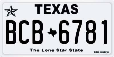 TX license plate BCB6781