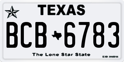 TX license plate BCB6783