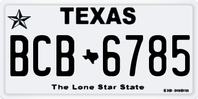 TX license plate BCB6785