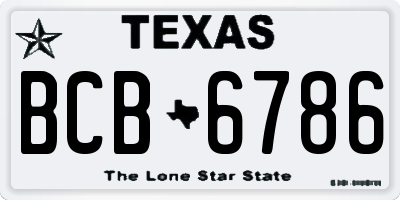 TX license plate BCB6786