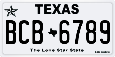 TX license plate BCB6789