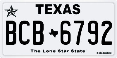 TX license plate BCB6792