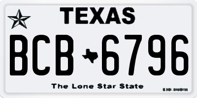 TX license plate BCB6796