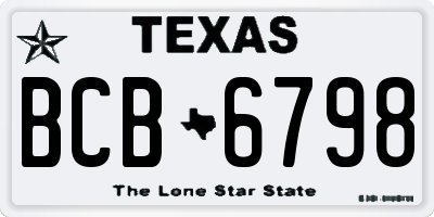 TX license plate BCB6798