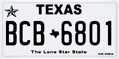 TX license plate BCB6801