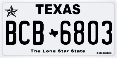 TX license plate BCB6803