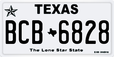 TX license plate BCB6828