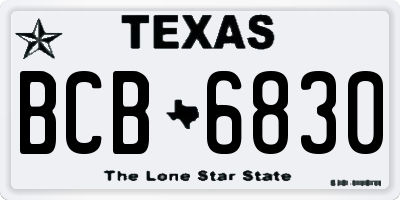 TX license plate BCB6830