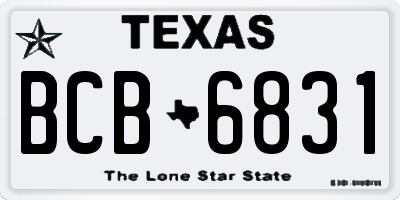 TX license plate BCB6831