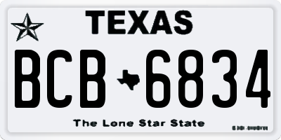 TX license plate BCB6834