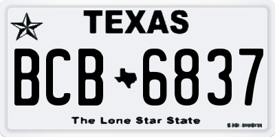 TX license plate BCB6837