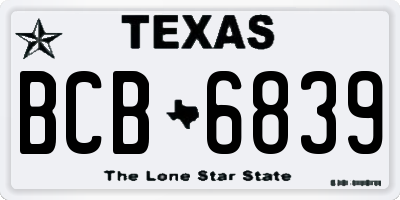 TX license plate BCB6839