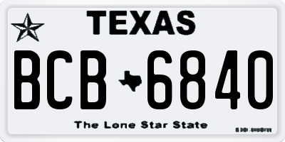TX license plate BCB6840