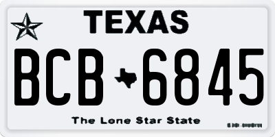 TX license plate BCB6845