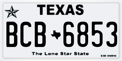TX license plate BCB6853