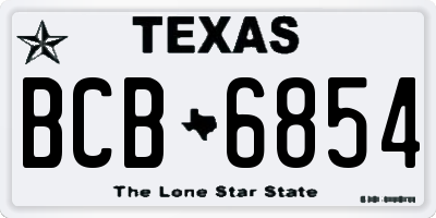 TX license plate BCB6854