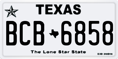 TX license plate BCB6858