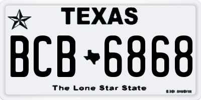 TX license plate BCB6868