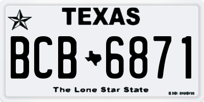 TX license plate BCB6871