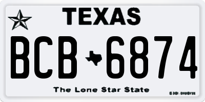 TX license plate BCB6874