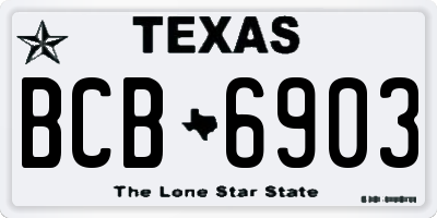 TX license plate BCB6903