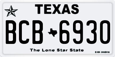 TX license plate BCB6930