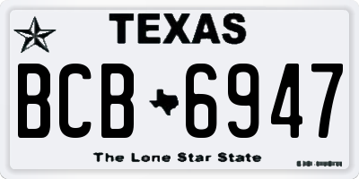 TX license plate BCB6947