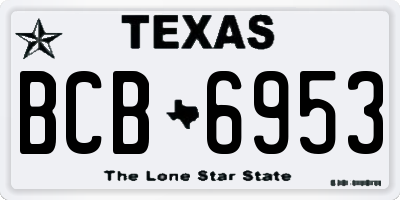 TX license plate BCB6953