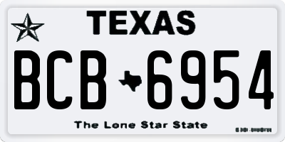 TX license plate BCB6954
