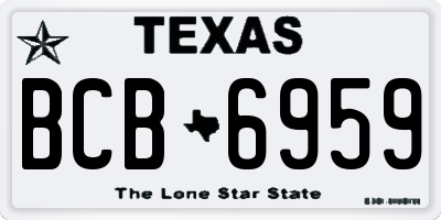 TX license plate BCB6959