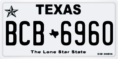 TX license plate BCB6960