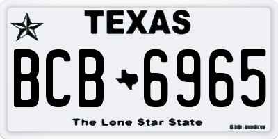 TX license plate BCB6965