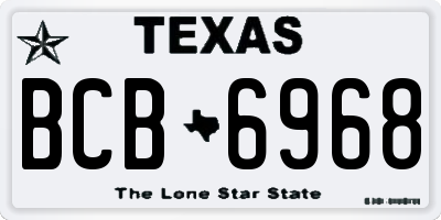 TX license plate BCB6968