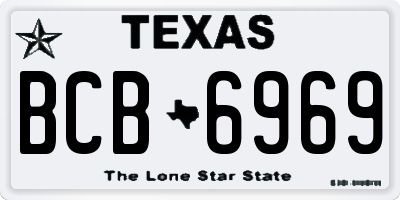 TX license plate BCB6969