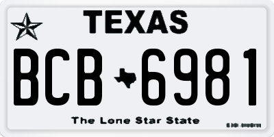 TX license plate BCB6981