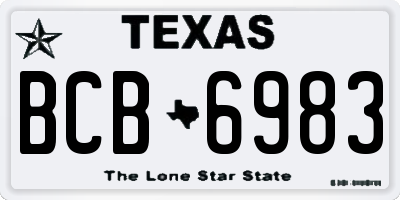 TX license plate BCB6983
