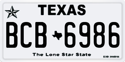 TX license plate BCB6986