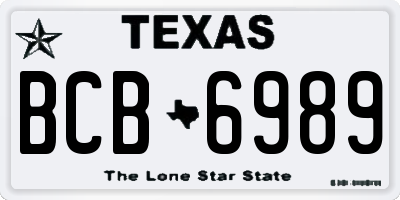 TX license plate BCB6989