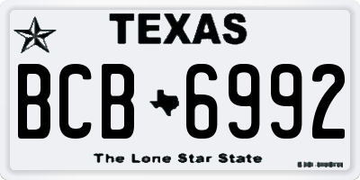 TX license plate BCB6992
