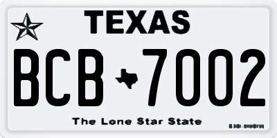 TX license plate BCB7002
