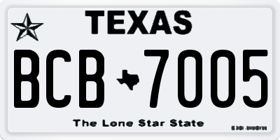 TX license plate BCB7005