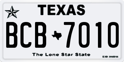 TX license plate BCB7010
