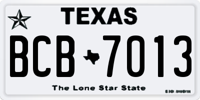 TX license plate BCB7013