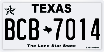 TX license plate BCB7014