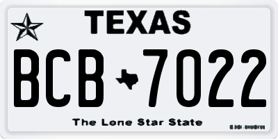 TX license plate BCB7022