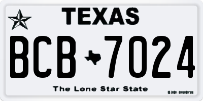 TX license plate BCB7024